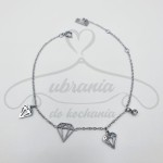 Bransoletka srebrne diamenty