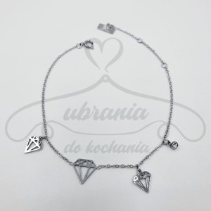Bransoletka srebrne diamenty