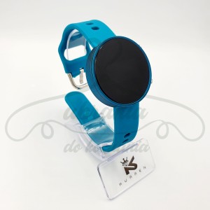 ZEGAREK LED KURREN silikonowy pasek turkusowy