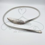 Pasek sprężynka srebrne pióro