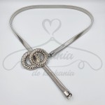 Pasek sprężynka srebrne kółeczka