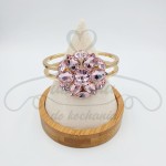 Bransoletka sztywna kwiat różowy