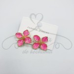 Kolczyki kwiatki różowe