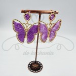 Kolczyki fioletowe motyle