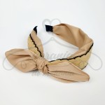 Opaska do włosów gruba, turban, beżowa