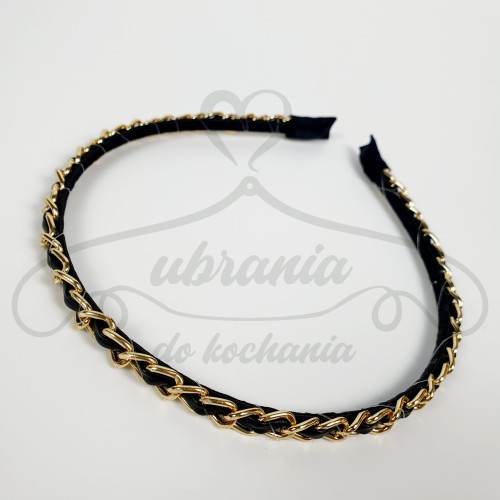 Opaska do włosów przeplatana czarna.jpg