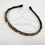 Opaska do włosów przeplatana bordowa