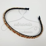 Opaska do włosów przeplatana brązowa