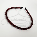 Opaska do włosów koralik czerwona