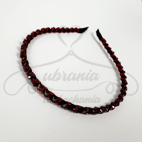 Opaska do włosów koralik czerwona.jpg