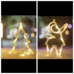 KURTYNA ŚWIETLNA LED choinka i Mikołaj, ZIMNY