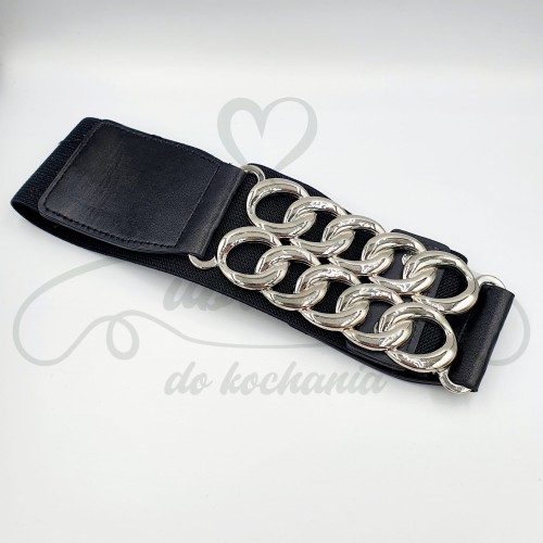 Pasek GUMA, CZARNY Z PODWÓJNĄ KLAMRĄ .jpg