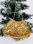 Ozdoba na choinką torebka złota