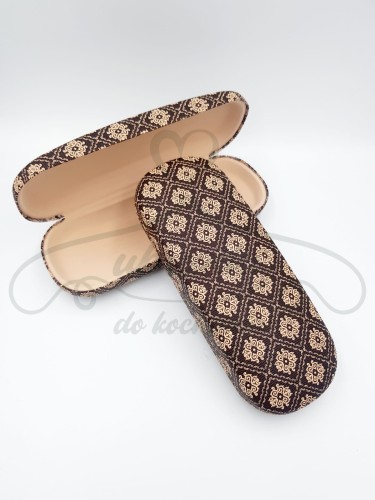 Etui na okulary brązowe ze wzorem .jpg