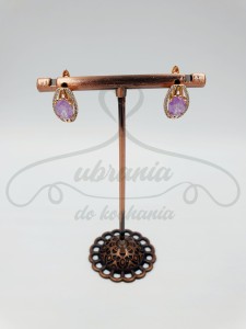 Kolczyki fioletowe z cyrkonią