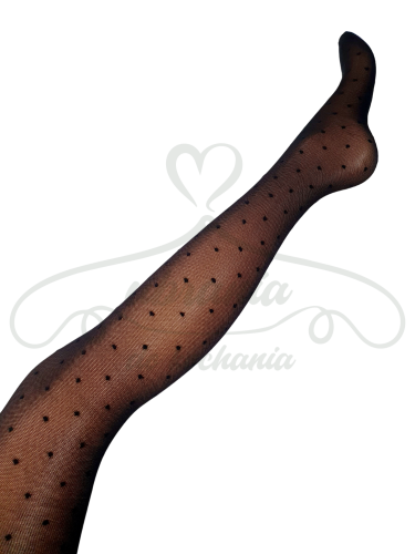 Rajstopy czarne w kropki 3/4 .png