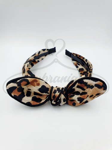 Opaska do włosów w panterkę, beżowa .jpg