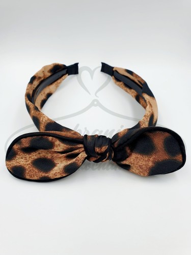 Opaska do włosów w panterkę, brązowa .jpg