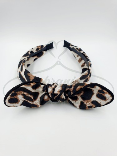 Opaska do włosów w panterkę, śmietankowa .jpg