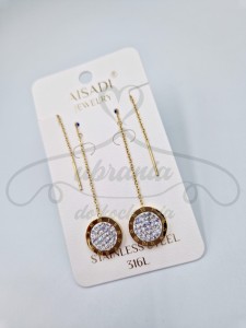 Kolczyki przeciągane rzymskie cyrkonia