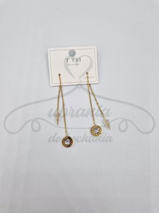 Kolczyki przeciągane, cyrkonia 